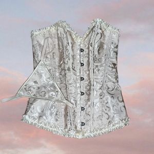 Champaign or gold colored corset and thong set